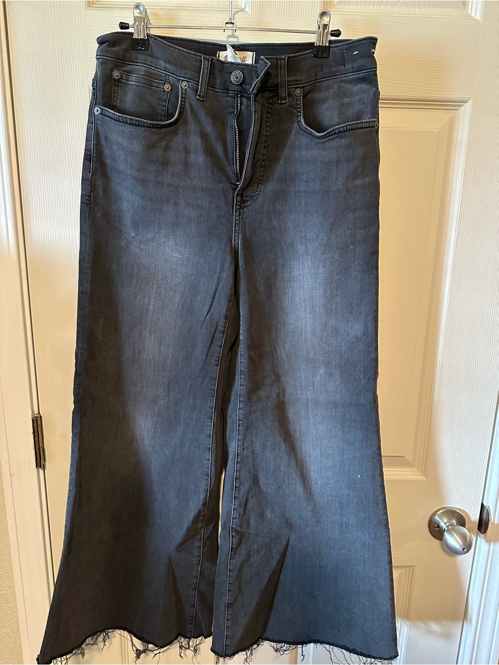 Madewell Black Wide-Leg Flare Jeans
